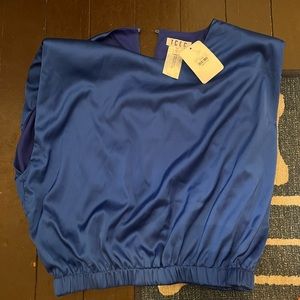 NWT blue silk blouse XS